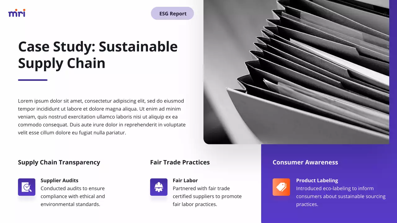 Purple Modern Esg Report Document Presentation