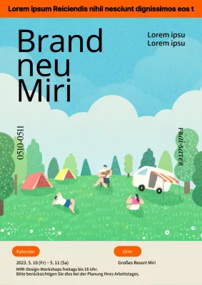 Grüne und orangefarbene Ankündigung eines internen Workshops