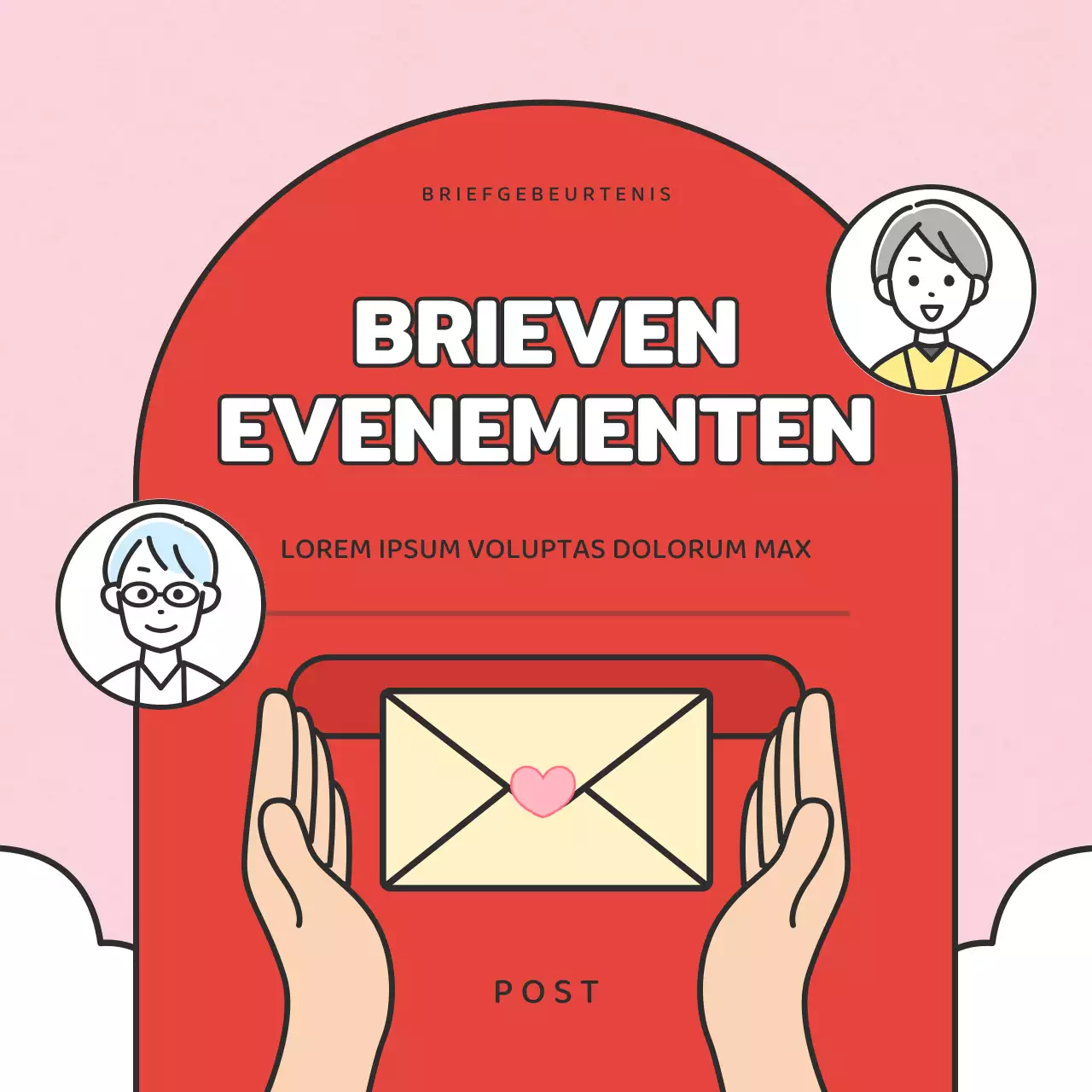 Rode en gele bedankbriefjes voor de gezinsmaand