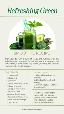 Green Simple Smoothie Recipe Instagram Post