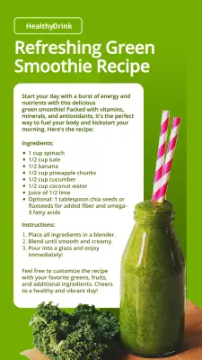 Green Modern Smoothie Recipe Instagram Post