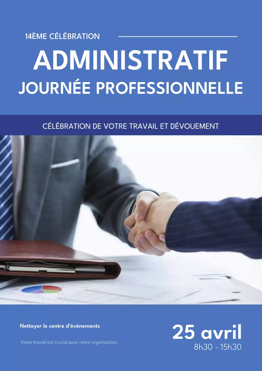 Flyer simple pour un séminaire d'entreprise en bleu clair et orange