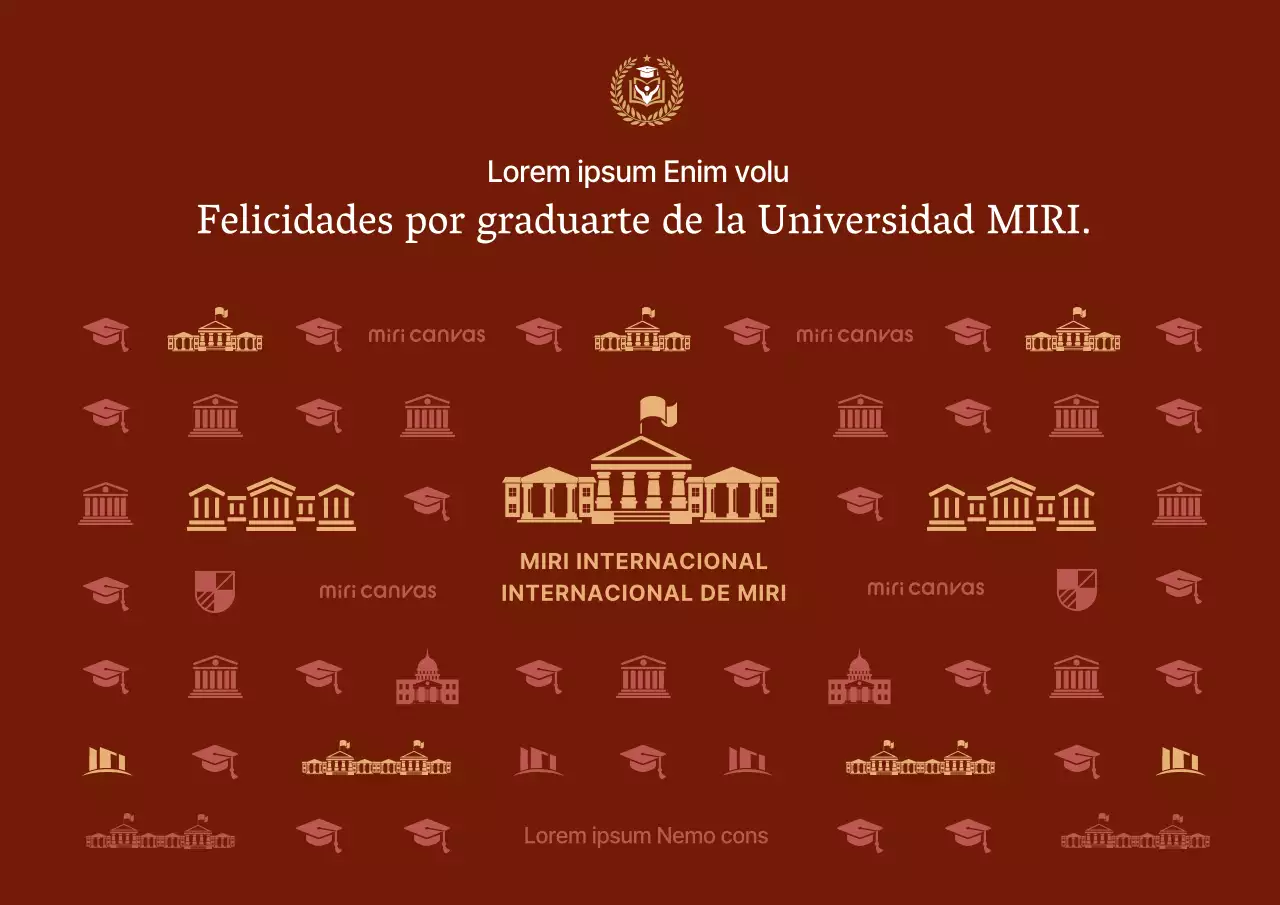 Universidad graduación de la escuela secundaria celebración fotomatón diseño de la zona de fotos con el patrón de ilustración edificio de la escuela en el fondo rojo de lujo