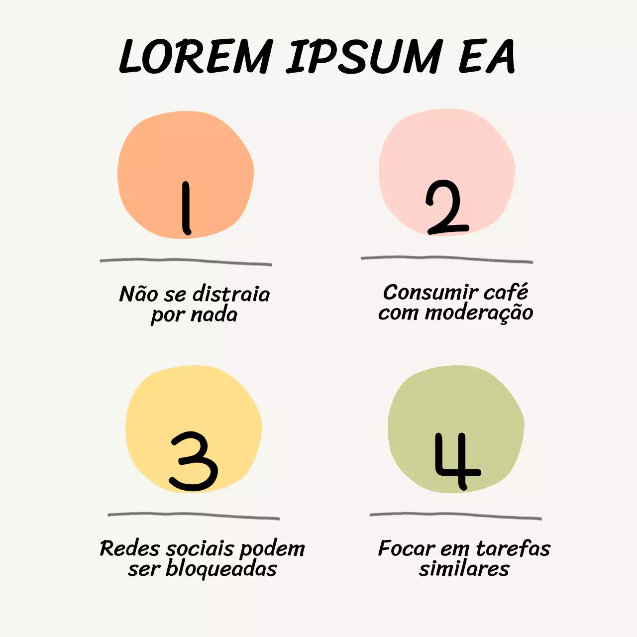 Bege simples Manter-se concentrado: 4 passos Material de aula