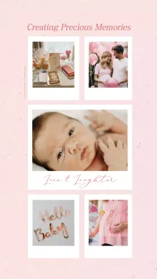 Pink Elegant Baby Announcement Instagram Post