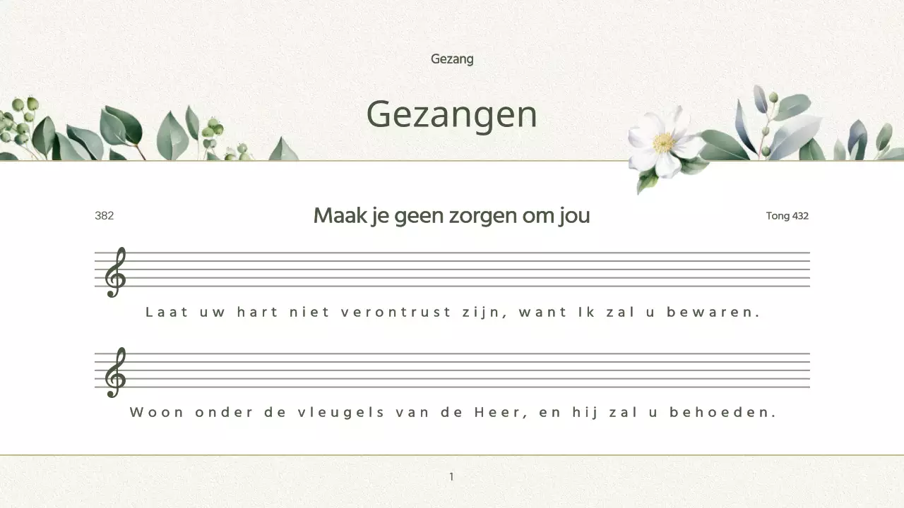 Groene eenvoudige kerkdienstgids