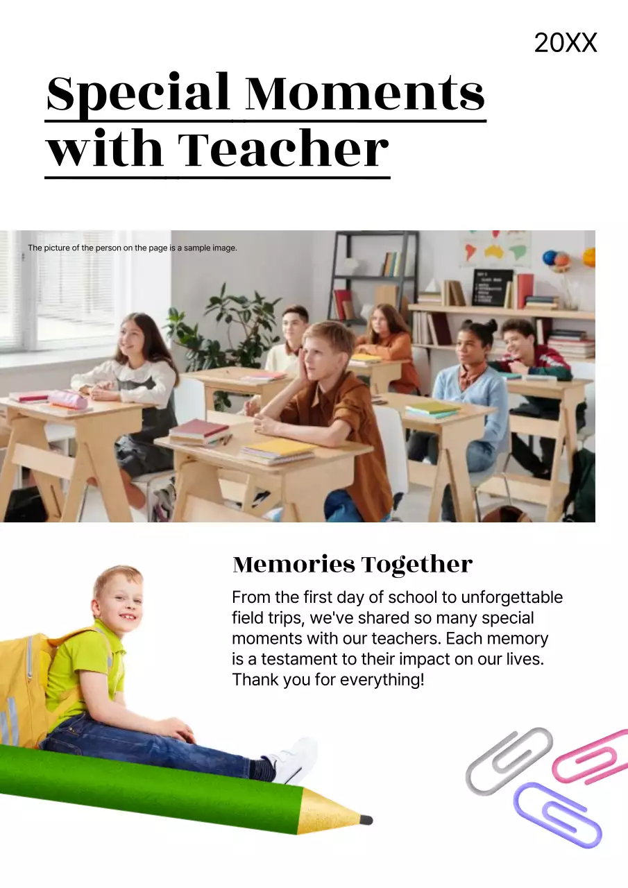 White Modern Teacher Announcement Poster