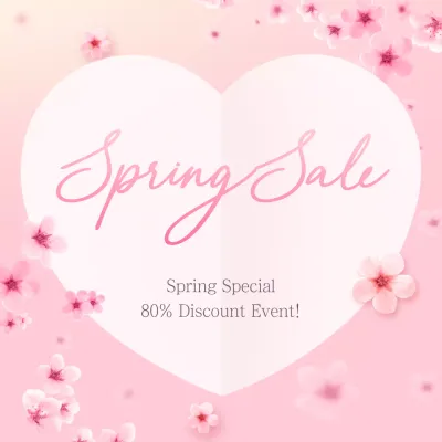 Pink Floral Spring Promotion Social Media Post