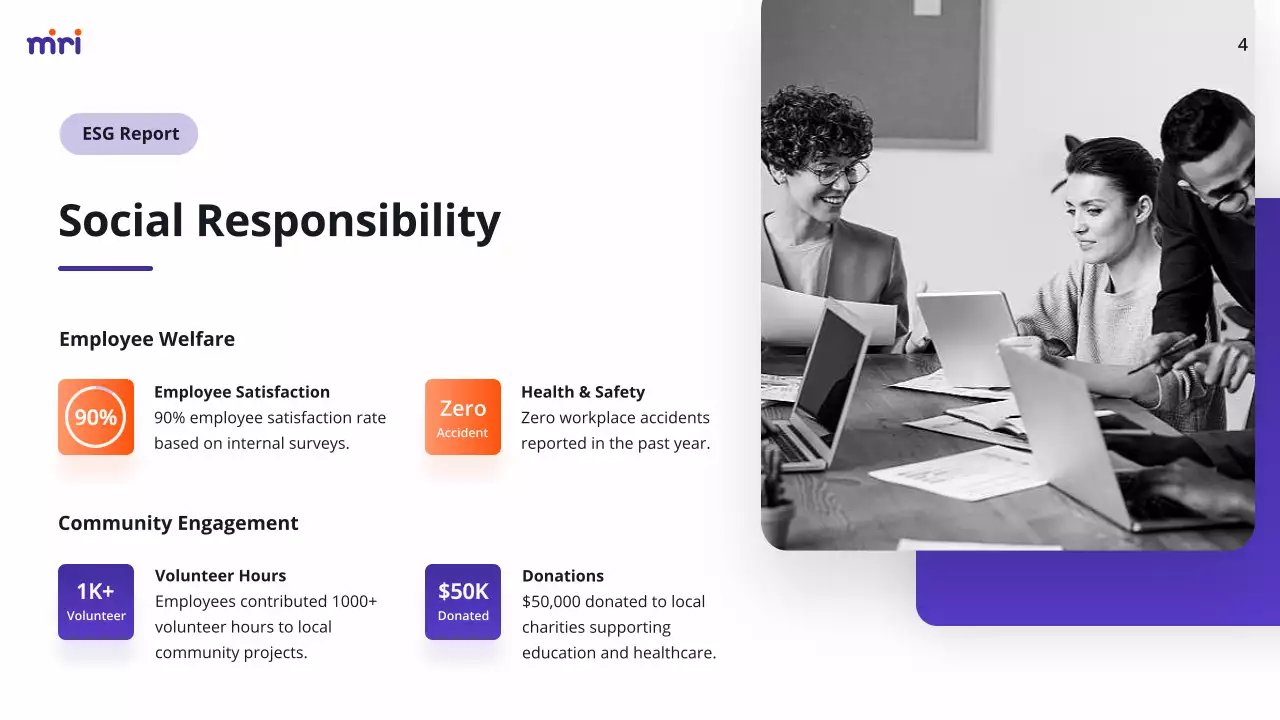 Purple Modern Esg Report Document Presentation