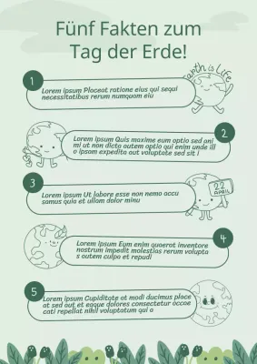 Grüne und limonenfarbene Fakten zur Kampagne zum Tag der Erde