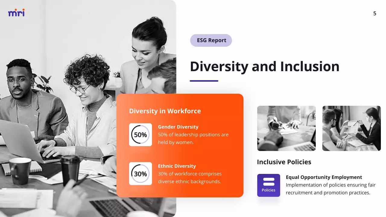 Purple Modern Esg Report Document Presentation