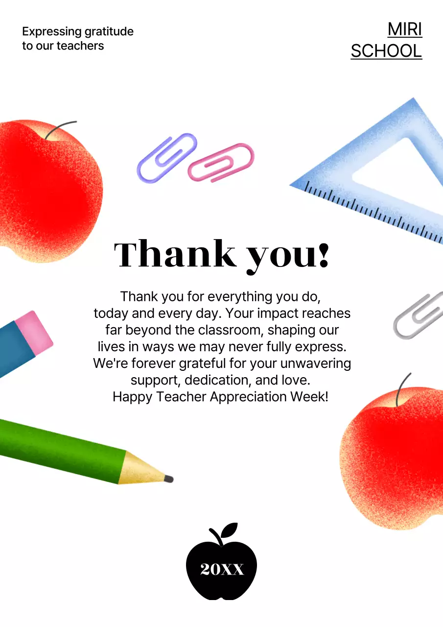 White Modern Teacher Announcement Poster