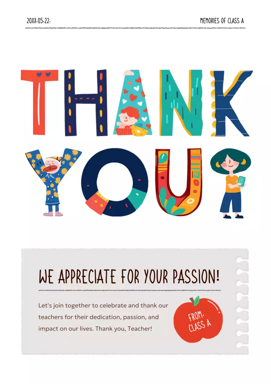 Colorful Playful Teacher Card Poster