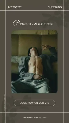 Grey Aesthetic Studio Advertisement Instagram Post