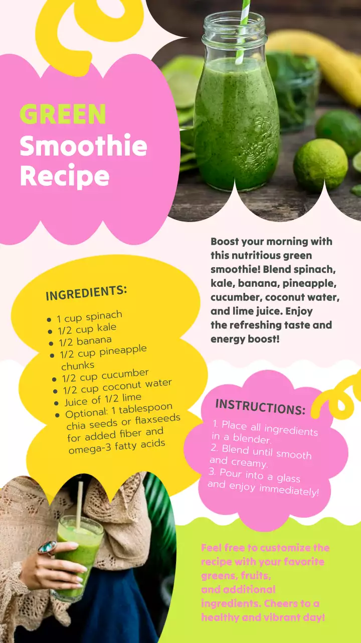 Green Trendy Smoothie Recipe Instagram Post