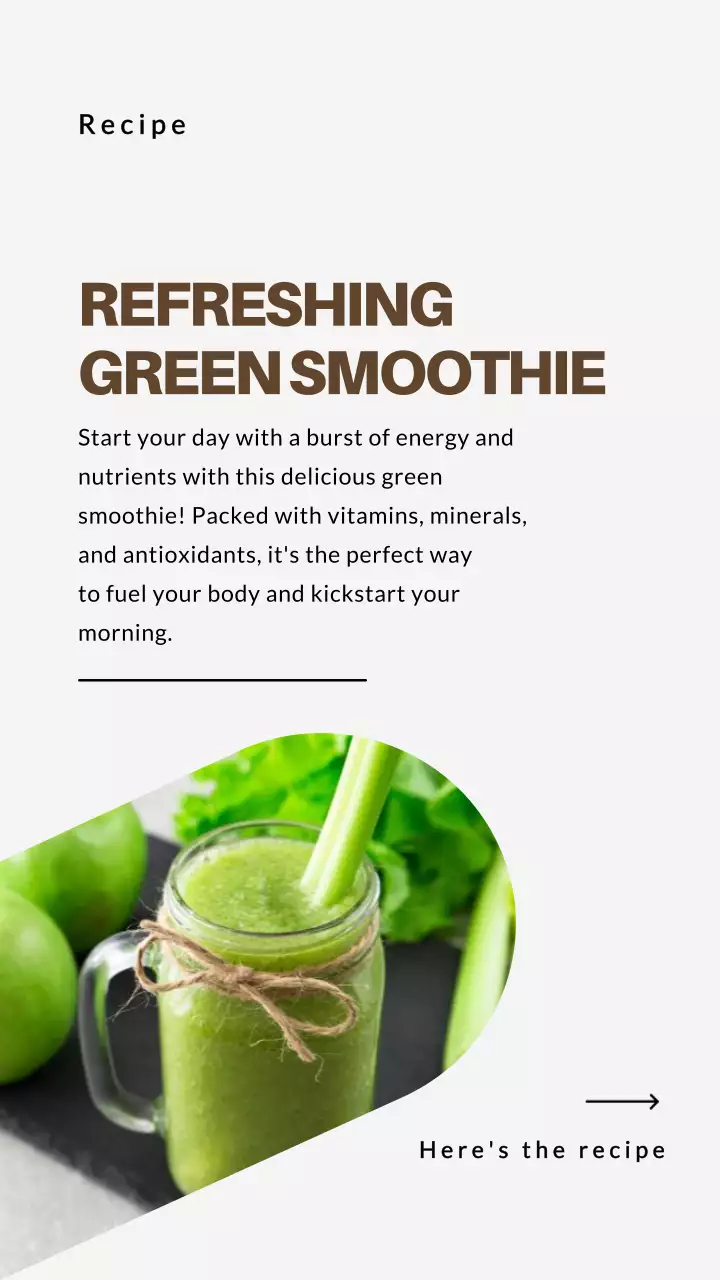 Green Minimal Smoothie Recipe Instagram Post