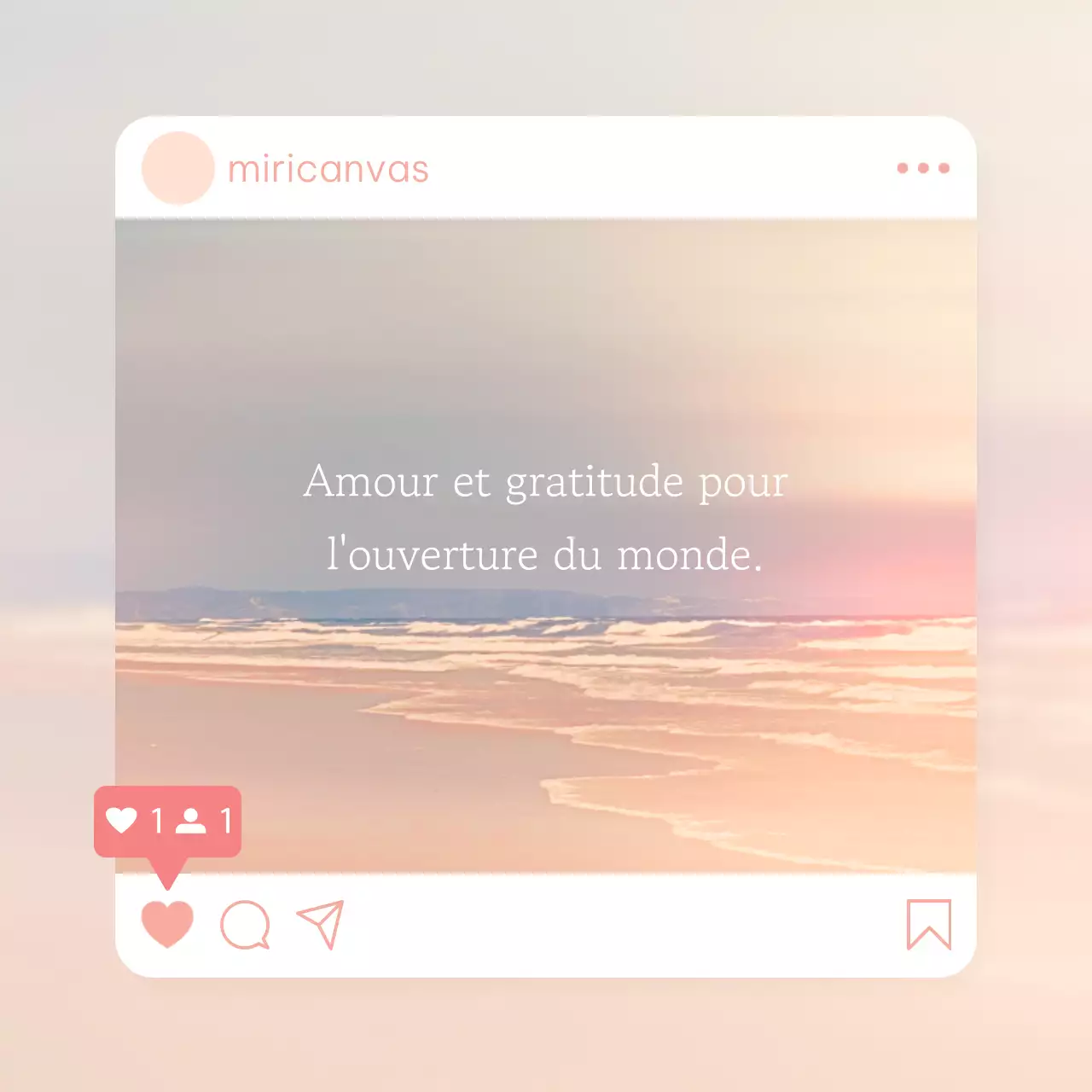 Un simple billet sentimental en rose et beige