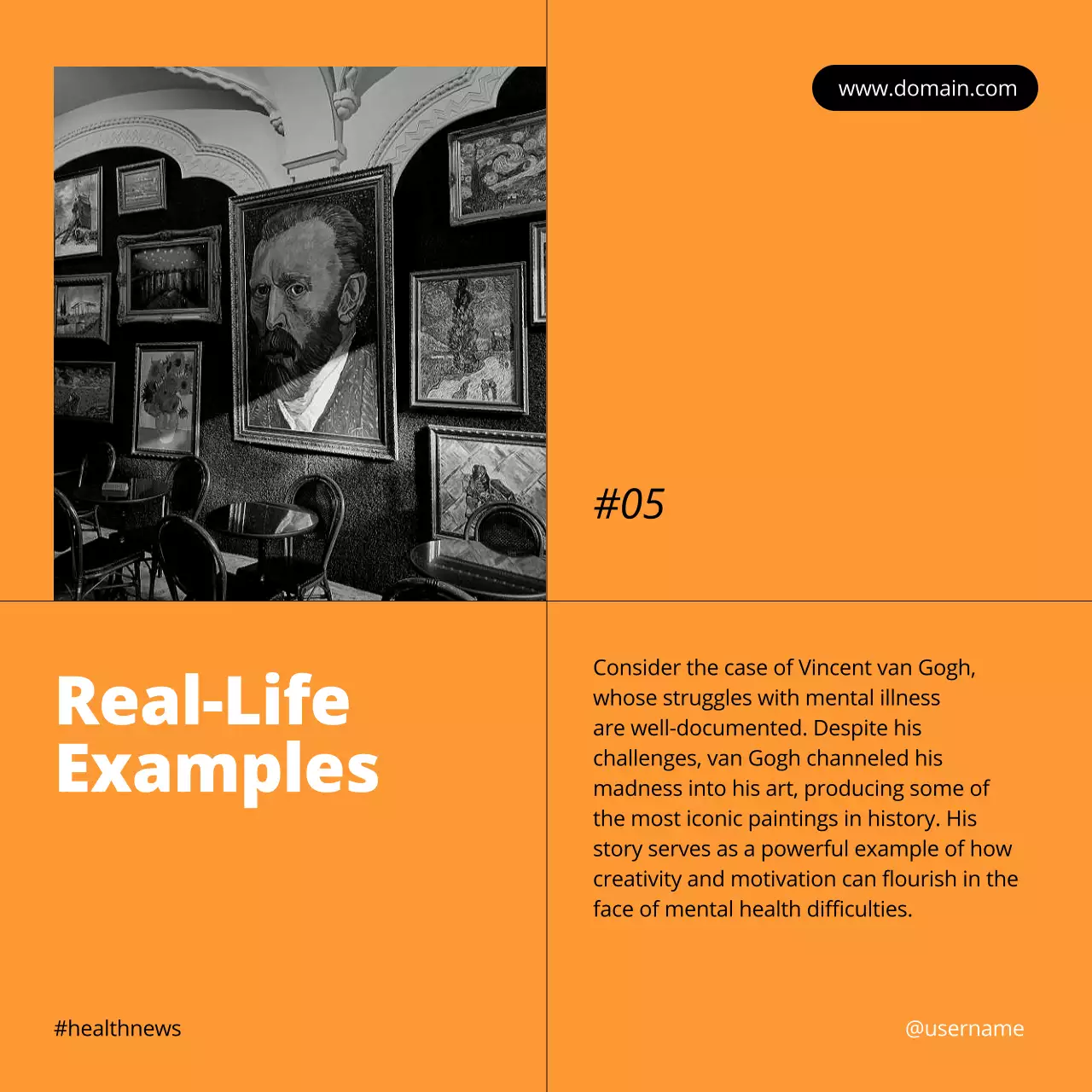 Orange Modern Neuroscience Newsletter Social Media Post