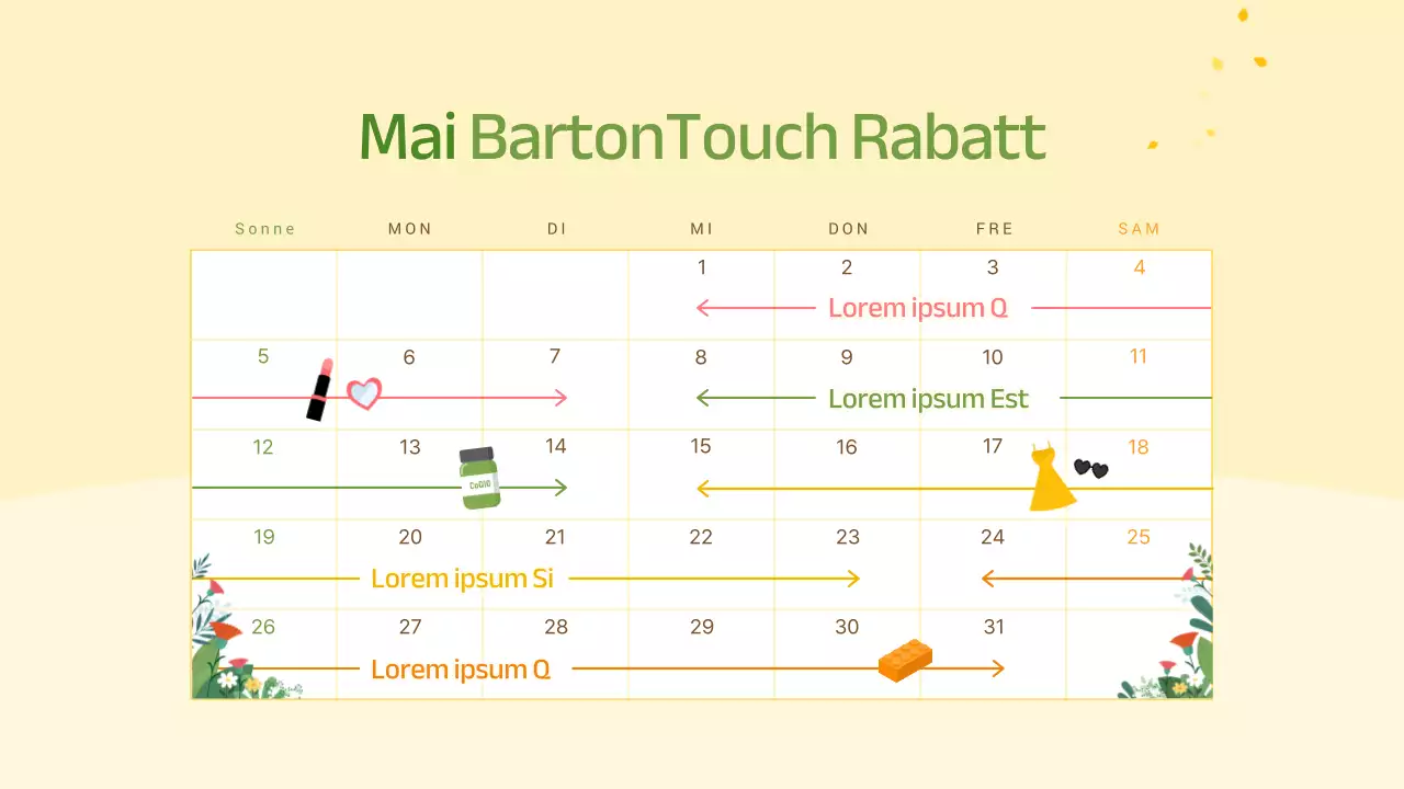 Förderung einer Geschenkaktion zum Monat der Heimat in Gelb und Chartreuse