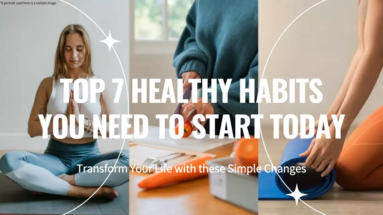 White Simple Healthy Habits Guide YouTube Thumbnail