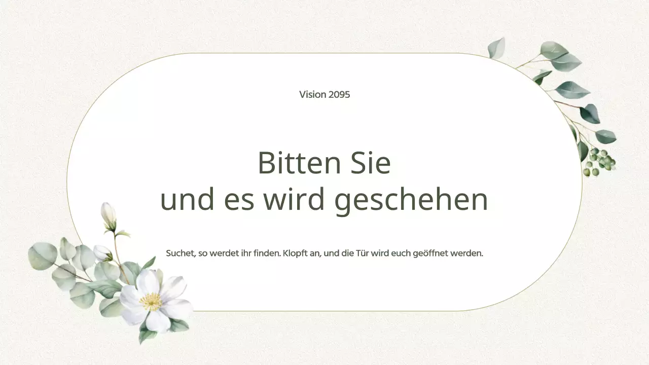 Green Simple Botanic Church Gottesdienstführer