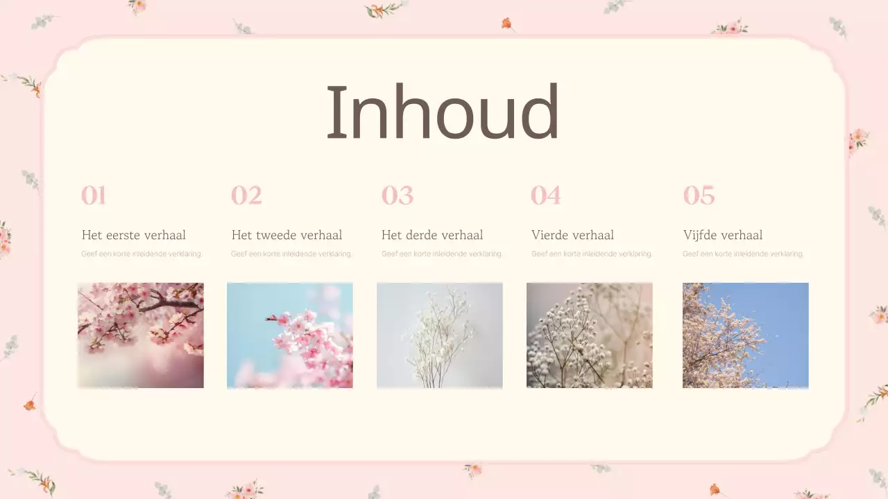 Een roze, luxe bloemenmarketingbriefje