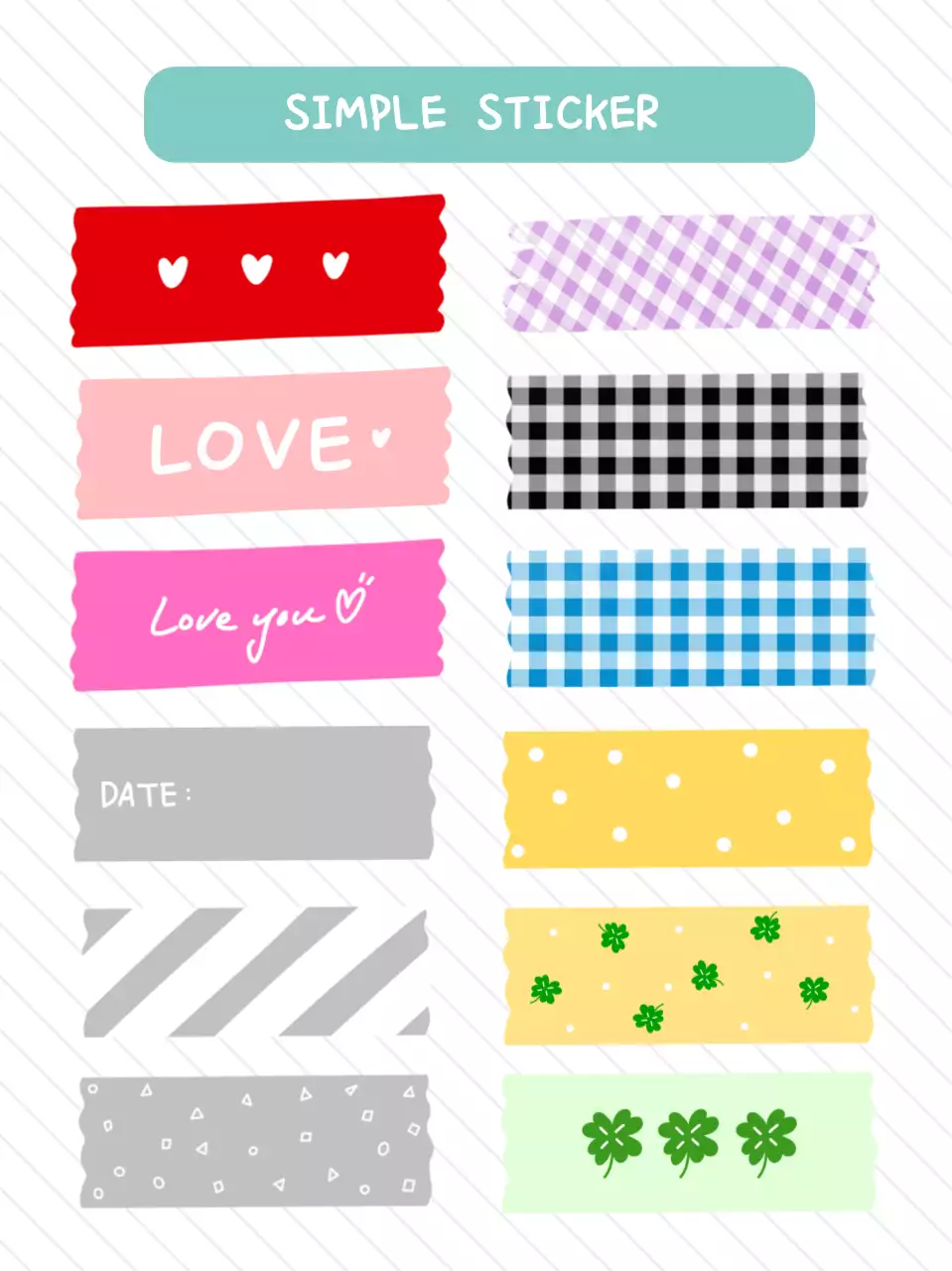 심플 디자인 마스킹 테이프 일러스트