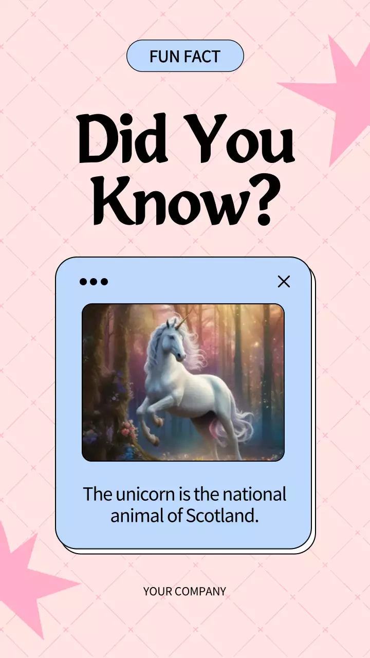 Pink Aesthetic Unicorn Fact Announcement Instagram Post