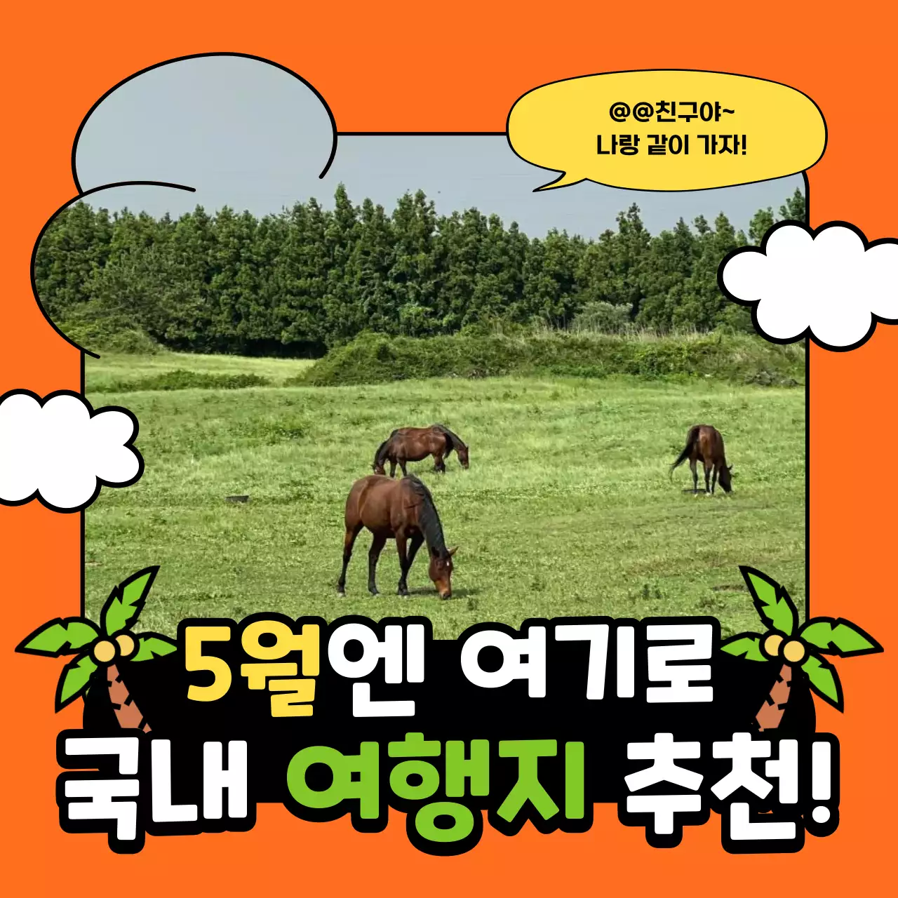 주황과 초록의 아기자기한 국내 여행지 정보