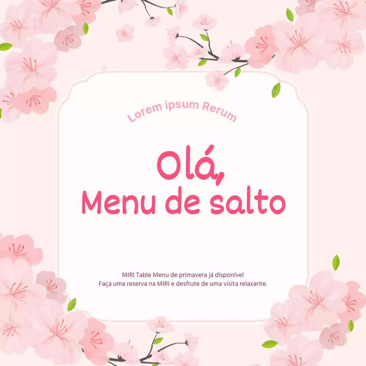 Promover um simples evento de primavera em rosa e branco