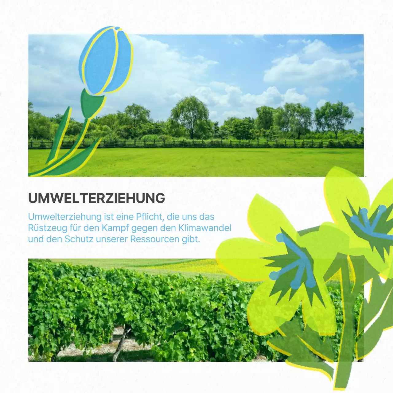 Eine moderne Kampagne zum Tag der Erde in Chartreuse und Himmelblau