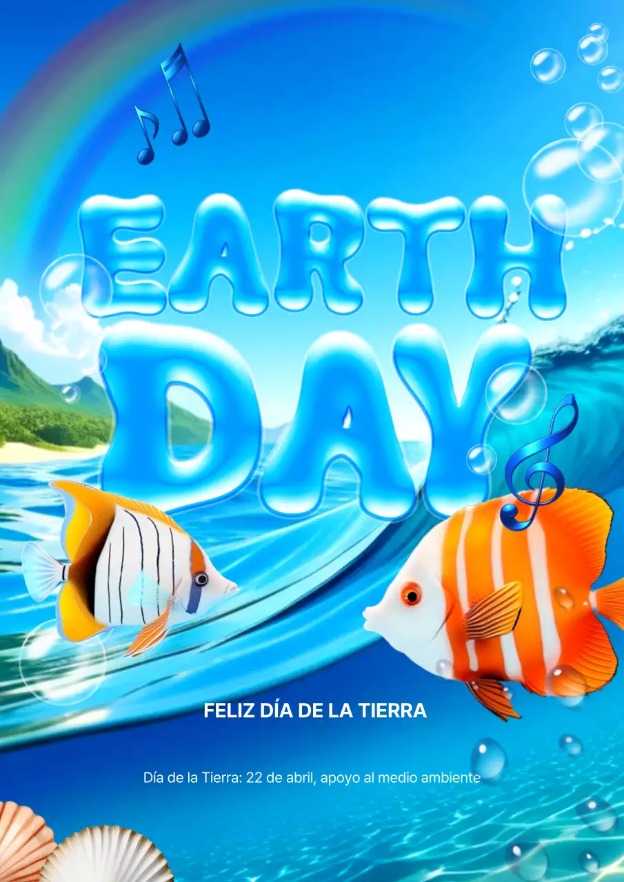 Promover el Día de la Tierra con el azul y el naranja de moda