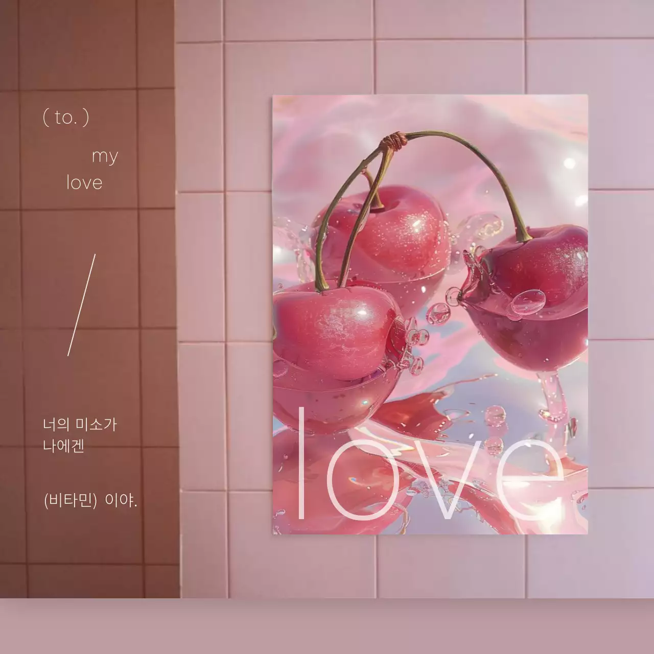 핑크와 갈색의 트렌드한 감성글귀 게시글