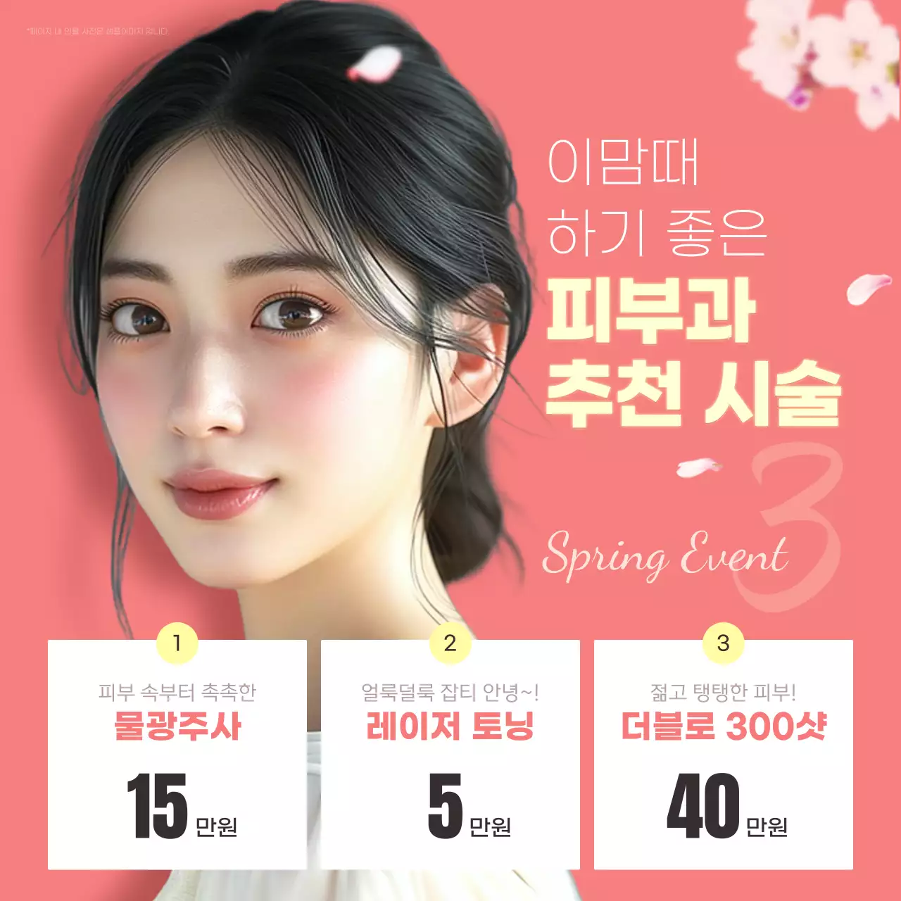 노랑과 핑크의 심플한 피부과 추천 광고