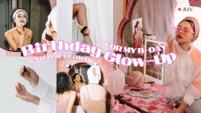 Pink Trendy Self-Care Vlog YouTube Thumbnail