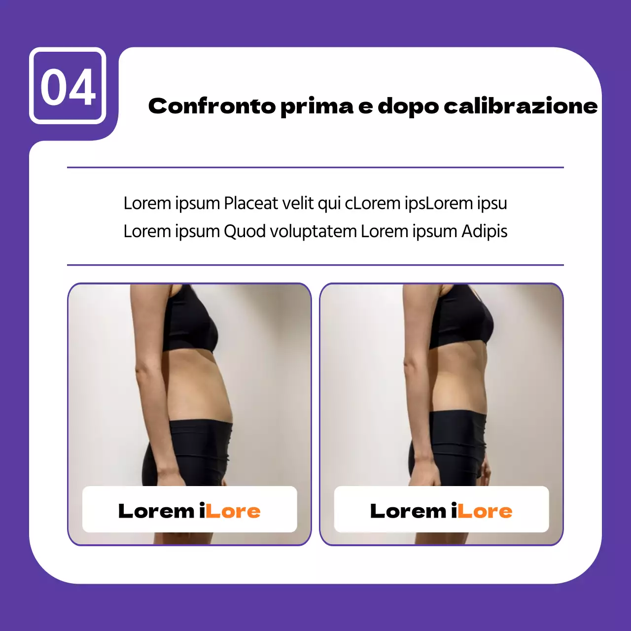 Semplice pubblicità di uno studio ortodontico in viola e arancione