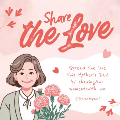 Pink Retro Mother's Day Promotion Social Media Post