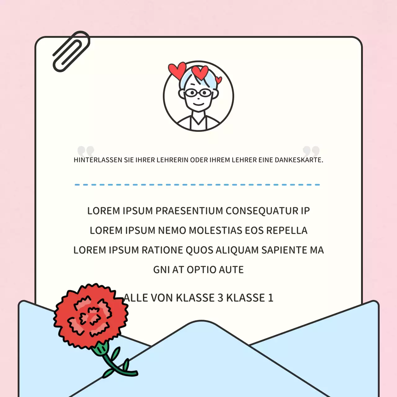 Rote und gelbe Dankeskarten für den Familienmonat