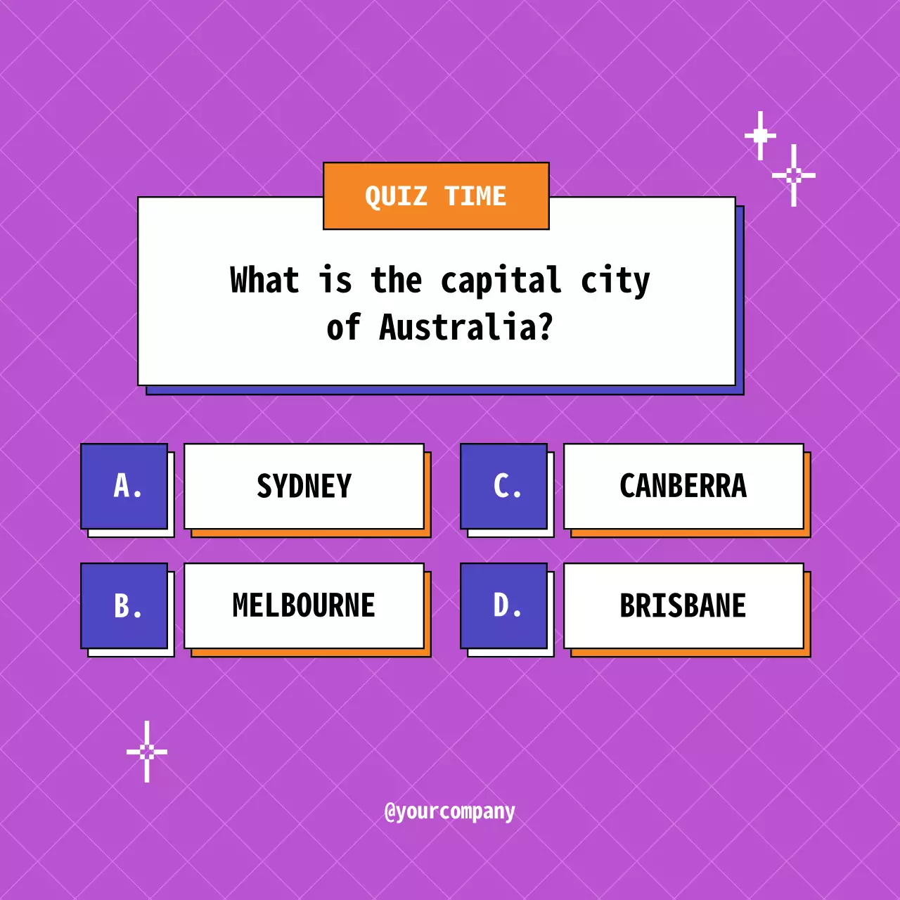 Purple Modern Quiz Card Social Media Post