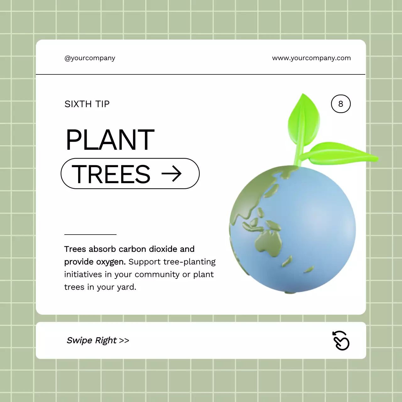 Orange Modern Eco Tips Promotion Social Media Post