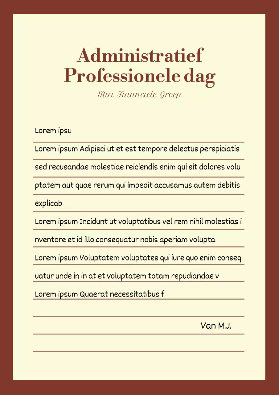 Klassiek bedankpapier voor Labour Appreciation Day in bruin en beige