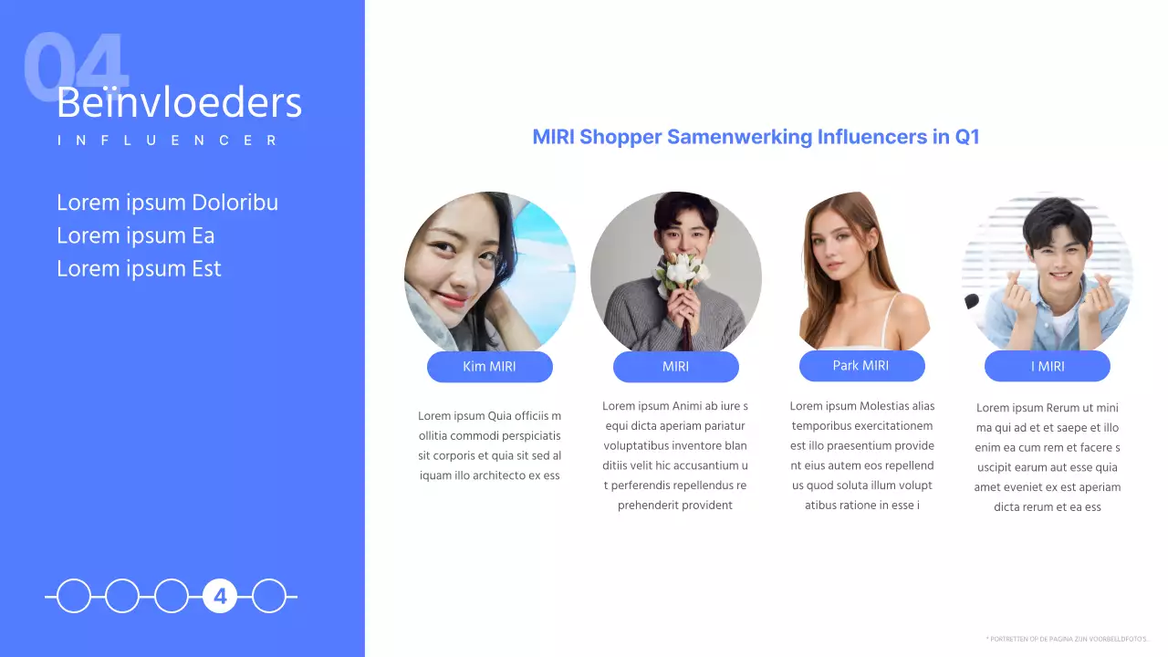 Eenvoudig voorstel voor samenwerking met influencers in blauw en wit