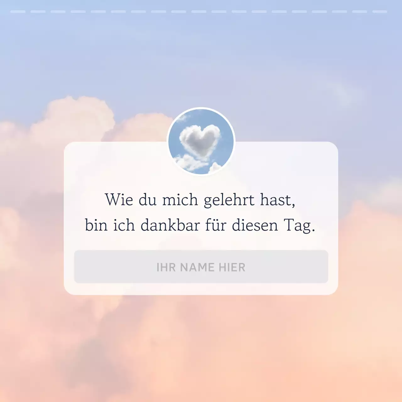 Einfacher sentimentaler Beitrag in Hellblau und Rosa