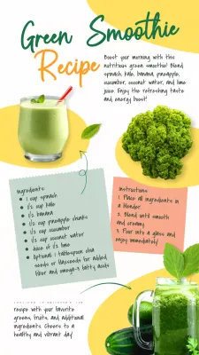 Green Simple Smoothie Recipe Instagram Post