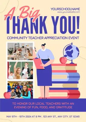 Beige Modern Teacher Event Announcement Poster