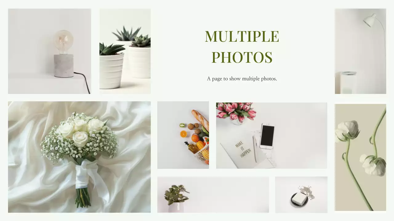 Verde Minimal Photo Collage Apresentação Portfólio de negócios