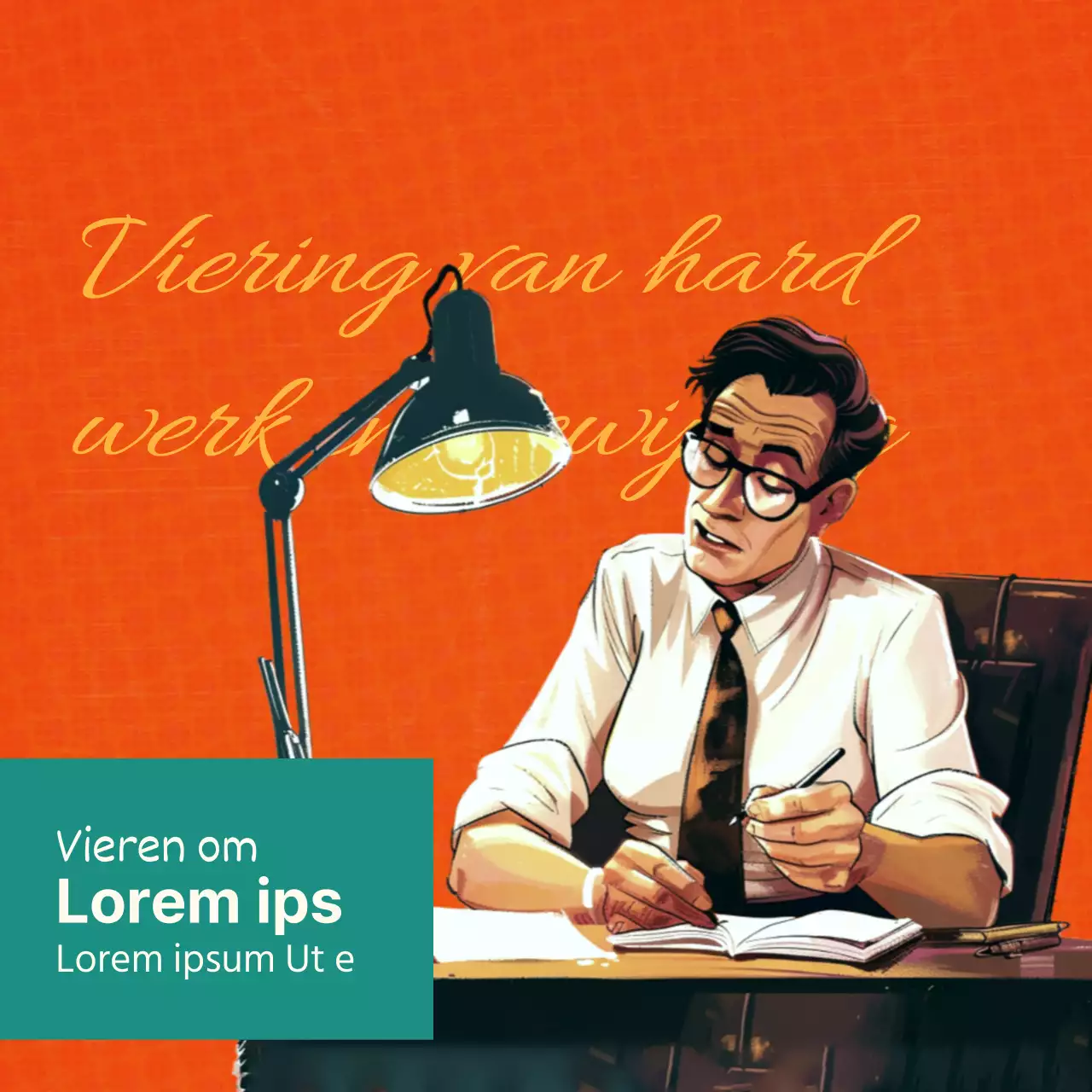 Rood en groen retro informatie over de Dag van de Administratieve Professional