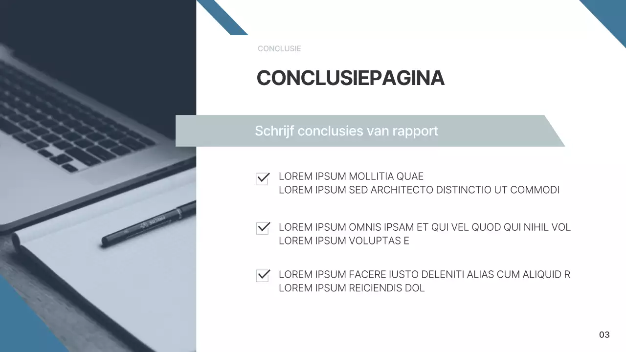 Een eenvoudig bedrijfsrapport in blauw en lichtblauw