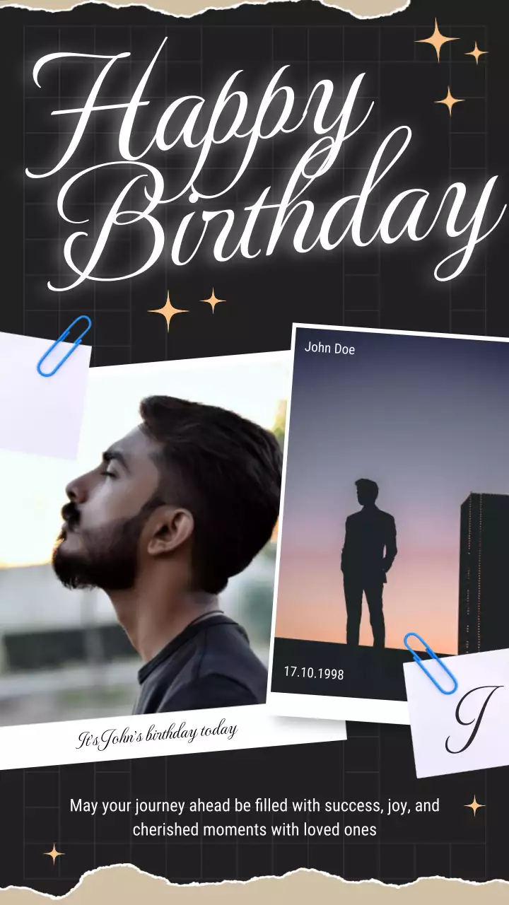 Black Elegant Birthday Card Instagram Post