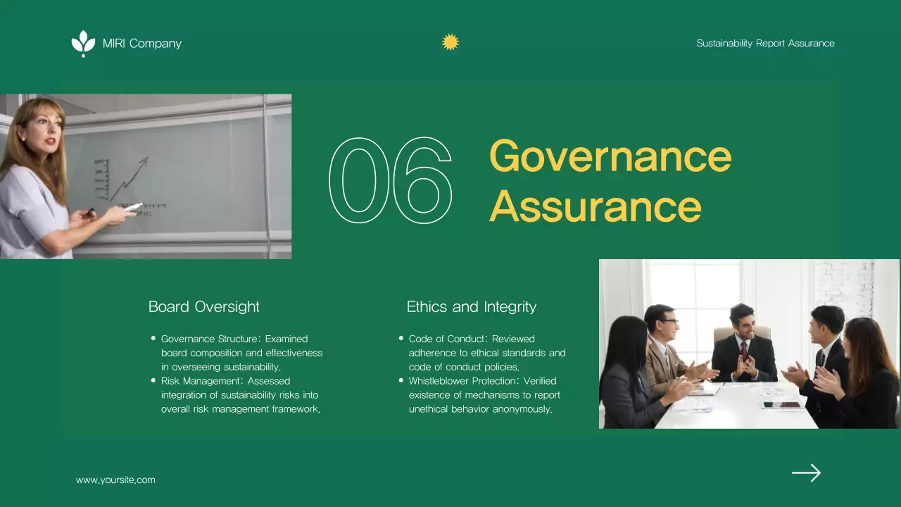 Green Professional Sustainability Report Presentation